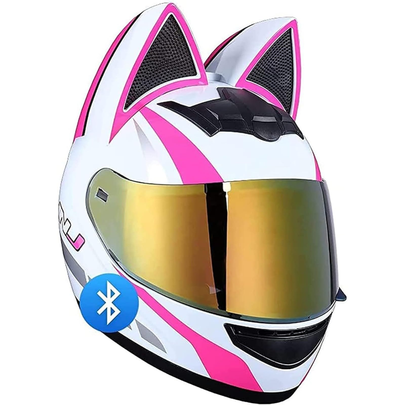 Amazon | 猫耳 Bluetooth ヘルメット、ECE/DOT 承認フルフェイス